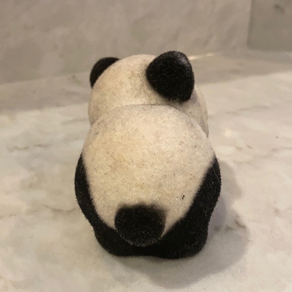 Vintage flocked panda (3) figurines - Picture 10 of 15